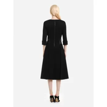 ZAN.STYLE Below the Knee Long Sleeve Dress - Black