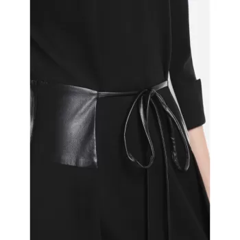 ZAN.STYLE Below the Knee Long Sleeve Dress - Black