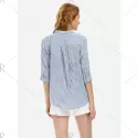 ZAN.STYLE Blouse Shirt - Blue Stripe