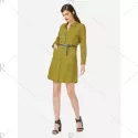 ZAN.TYLE Collar hirt Dress - Mustard