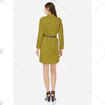 ZAN.TYLE Collar hirt Dress - Mustard