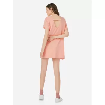 ZAN.STYE Crew Neck Shirt Dress - Pink