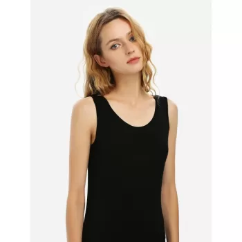 ZAN.STYE Crew Neck Sleeveless Dress - Black