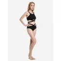ZAN.STYLE Cross Wrap Halter Bikini Set - Black