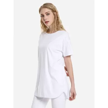 ZAN.STYLE Dolphin Hem Tee - White