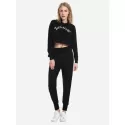 ZAN.STYLE Drawstring Cropped Hoodies - Black