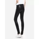 ZAN.STYLE Leather Leggings with Elasticized Waist - Black