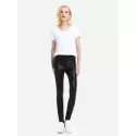 ZAN.STYLE Leather Leggings with Elasticized Waist - Black