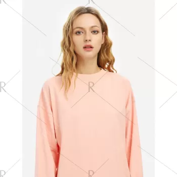 ZAN.STYLE Loose Fleece Sweatshirt - Pink