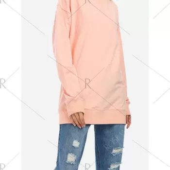 ZAN.STYLE Loose Fleece Sweatshirt - Pink