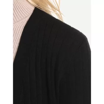 ZAN.STYLE Slim Fit Long Sleeve Cardigan - Black
