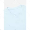 ZAN.STYLE Split Neck T-shirt - Light Blue