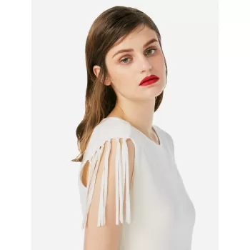 ZAN.STYE Tassel Sleeveless Tank Top - White