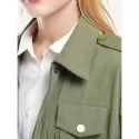 ZAN.STYLE Utility Trench Coat - Army Green