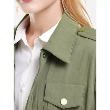 ZAN.STYLE Utility Trench Coat - Army Green
