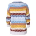 Zigzag Pattern Drop Shoulder Sweater -  One