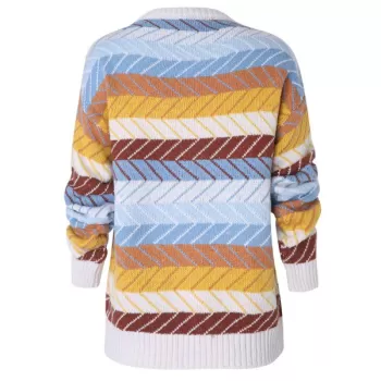 Zigzag Pattern Drop Shoulder Sweater -  One