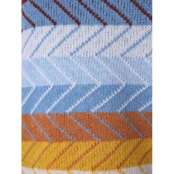 Zigzag Pattern Drop Shoulder Sweater -  One