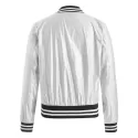 Zip Fly Metallic Bomber Jacket - ilver