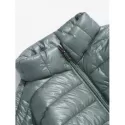 Zip Up Solid Warm Lightweight Padded Jacket - Gray Cloud