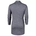 Zip Up Space Dye Longline Coat - Gray