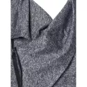 Zip Up Space Dye Longline Coat - Gray