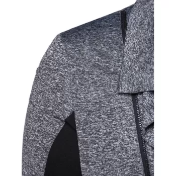 Zip Up Space Dye Longline Coat - Gray