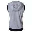 Zipper Sleeveless Hooded Tank Top - Gray
